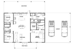 Barndominium 3 Bedrooms 2 Bath 2 Car Carport, 43’X81′ layout (3400 sq ft.) | PDF