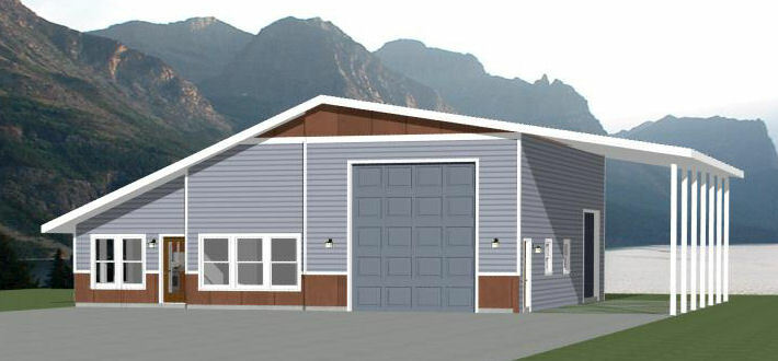 46×48 House – 2 Bedroom 2 Bath 1 RV – 1,157 sqft – PDF Floor Plan – Model 2