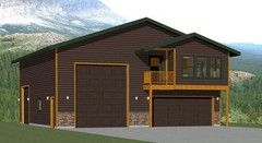 40×42 Apartment with 2-Car 1-RV Garage – PDF FloorPlan – 1,153 sqft – Model 2