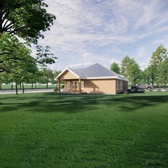 Homestead Barndominium House Plan Design – 2 Bed 1.5 Bath – 3 Garage – Blueprint