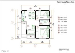 Small Home Plan 7×7 Meter 24×24 Feet 2 Bedrooms Shed Roof (A4 Hard Copy)