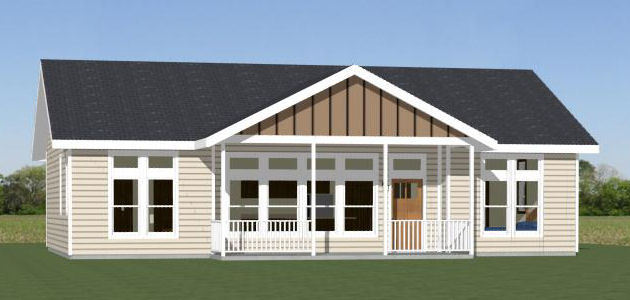 46×30 House — 3 Bedroom 2 Bath — PDF Floor Plan — 1,338 sq ft — Model 2C