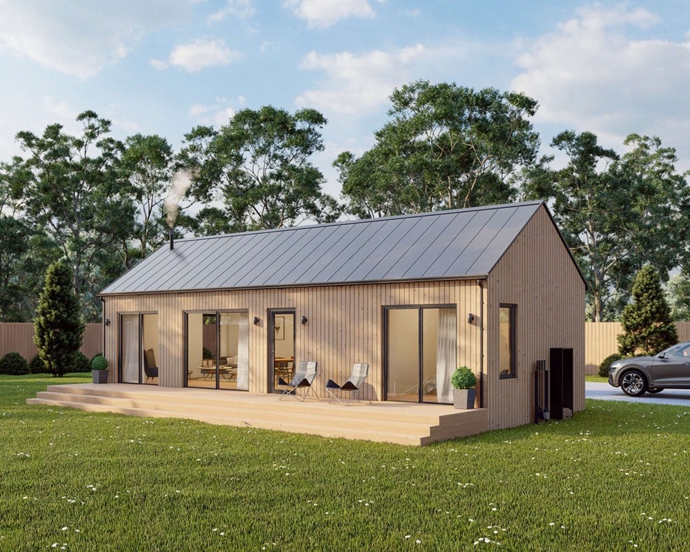 Modern Cabin House, 16′ x 40′, 640 Sq Ft, Tiny House, Architectural Plans
