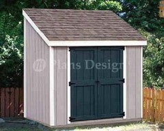4′ x 8′ Storage Utility Lean – to Shed / Building Plans, Design #10408