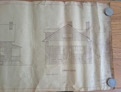 Original Vintage Architectural Drawings MCM Home Bungalow Elevation Plans
