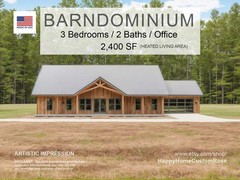 Farmhouse Barndominium – 40′ x 60′ House Plan Design – 3 Bed 2 Bath – Drawings B