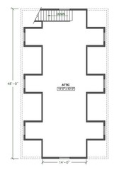 3-Car Garage Plan with Attic Apartment: 28’x48′ Detached Building Blueprint