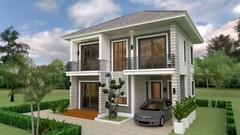 Custom House Design Plans 8×6.5 Meter 26×21 Feet 3 Beds 3 Baths (A4 Hard Copy)