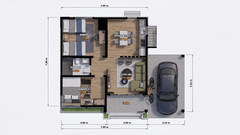 35×27 Ft House Design Plan 10.7×8.1 Meter 2 Bed 1 Bath A4 Printed PDF & CAD Plan