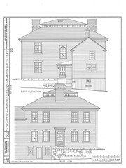 Federal style wood house, Traditional Colonial home, architectural blueprints