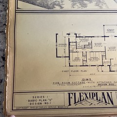 Vintage 1948 MCM Bungalow Ranch HomePlan Blueprint Triflex Service Washington DC