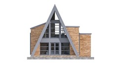 45’x32’ 3-Beds, 2-Baths Modern A-Frame Architectural House Plans PDF Download.
