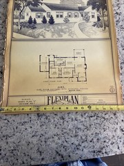 Vintage 1948 MCM Bungalow Ranch HomePlan Blueprint Triflex Service Washington DC