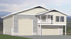 44×48 Apartment with 2-Car 1-RV Garage – PDF FloorPlan – 1,648 sqft – Model 1A