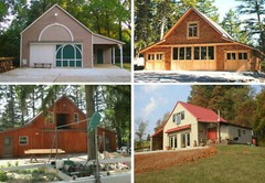 Walnut Car Barns with Lofts – 3 Complete Sets of Pole-Barn Plans (eB-441×3)