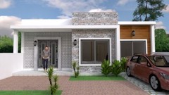33×25 Feet Modern House Plan 10×7.5 Meter 2 Beds 2 Baths Terrace (A4 Hard Copy)