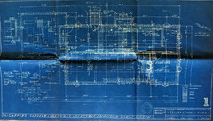 SET OF 3: RARE VINTAGE BLUEPRINTS & RANCH HOUSE PLAN – 1950s “GE WONDER HOME”