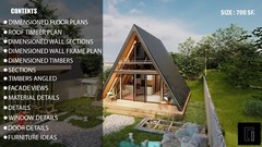 700SF Tiny House Cabin Plans – Blueprints – Modern, Bathroom and Loft