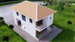 22.5×33 Feet Small House Plan 6.9×10 Meter 2 Beds 3 Bath Hip Roof (A4 Hard Copy)