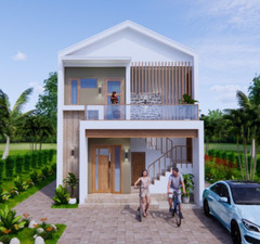 20×30 Duplex House 6×9 Meter 2 Beds 1 Bath Each Floor PDF Pan &(A4 Hard Copy)