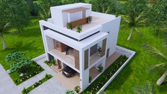 29×36 Feet House Plans 8.5×11 Meter 4 Bed 3 Bath Terrace Roof PDF & A4 Hard Copy