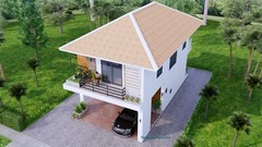 22.5×33 Feet Small House Plan 6.9×10 Meter 2 Beds 3 Bath Hip Roof (A4 Hard Copy)