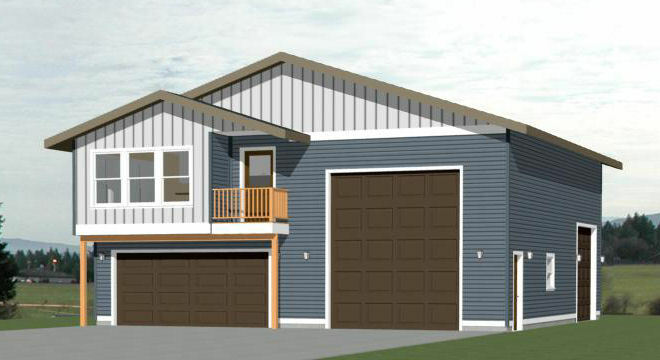 40×42 Apartment with 2-Car 1-RV Garage – PDF FloorPlan – 1,153 sqft – Model 2A