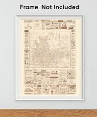 Phoenix Arizona Vintage City Map Mid Century Street Plan with Historic Ads