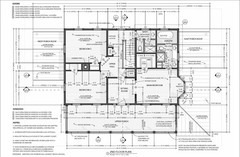 Generic Detailed Farmhouse Plans 42′ x 28′ 3 Bedrooms, 3 Baths, Wood Const.