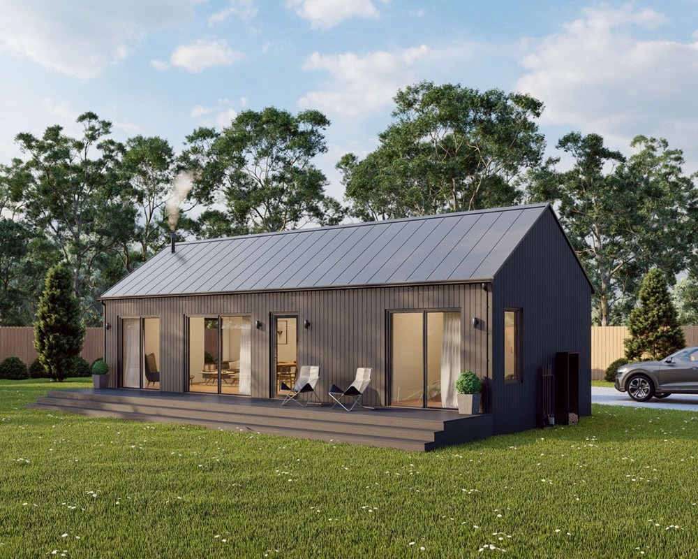 Modern Cabin House, 16′ x 40′, 640 Sq Ft, Tiny House, Architectural Plans