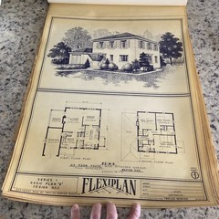 Vintage 1948 4 Square Home Plan Drawing Blueprint Triflex Service Washington DC