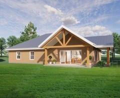 Homestead Barndominium House Plan Design – 2 Bed 1.5 Bath – 3 Garage – Blueprint