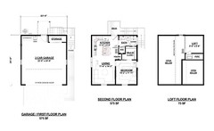 Garage Apartment (ADU) – 1 BR/1BA w/ Loft – Full House Plans, Blueprints #30011B