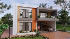 39×49 Feet Modern House Plan 12×15 Meter 5 Beds 6 Baths Flat Roof (A4 Hard Copy)