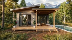 20×17 Feet Small House 6×5 Meter 1 Bed 1 Bath Shed Roof PDF, CAD &A4 Hard Copy
