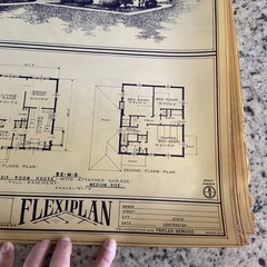Vintage 1948 4 Square Home Plan Drawing Blueprint Triflex Service Washington DC