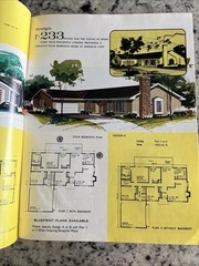 Vintage 1970 MCM Custom Large Ranch Homes Plans Design Catalog Atomic Blueprint