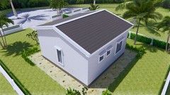 21×21 Feet Tiny House Plans 6.5×6.5 Meter 1 Bed 1 Bath Gable Roof (A4 Hard Copy)