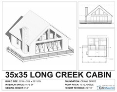 Modern 1675SF Cabin w/ Loft Architectural House Plans 3 Bedroom – PDF Download