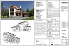 40’x45’ 3 Bed, 3 Bath Modern Cottage Architectural Build Plans PDF Download.
