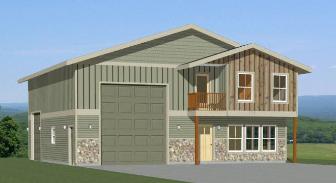 40×42 House — 3 BR 2.5 Ba 1-RV Garage – PDF Floor Plan – 1,619 sqft – Model 2D