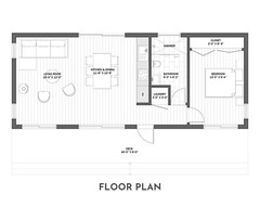 Modern Cabin House, 16′ x 40′, 640 Sq Ft, Tiny House, Architectural Plans