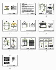 12’x16′ Wood Gazebo plans, Post Gable Complete Pavilion DIY drawings