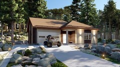 Mountain House 3 Bed, Bathroom, 2 Car Garage CAD Blueprints Metric/Imperial