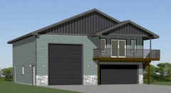 40×40 Apartment with 2-Car 1-RV Garage – PDF FloorPlan – 964 sqft – Model 1A