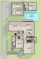 BLUEPRINTS CONTEMPORARY TWO STORY HOUSE PLAN ARCHUP #102