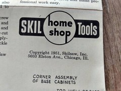 MCM Kitchen Cabinets Cupboards Construction Guide Vintage 1950s Skil Chart 105