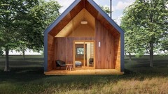 Modern ADU Cabin Plans 19×28 – Catskills Guest House – Tiny Home Blueprints
