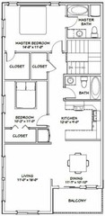 60×44 Apartment with 2-Car 2-RV Garage – PDF FloorPlan – 1,415 sqft – Model 1A