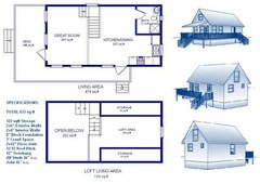 16×30 Cabin w/Loft Plans Package, Blueprints & Material List